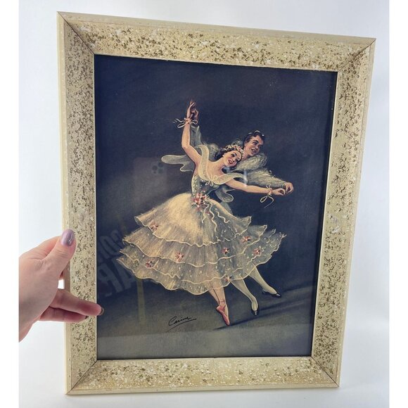 Vintage Carina ballerina print, framed ballet dancers, 50s lithography - Picture 7 of 10